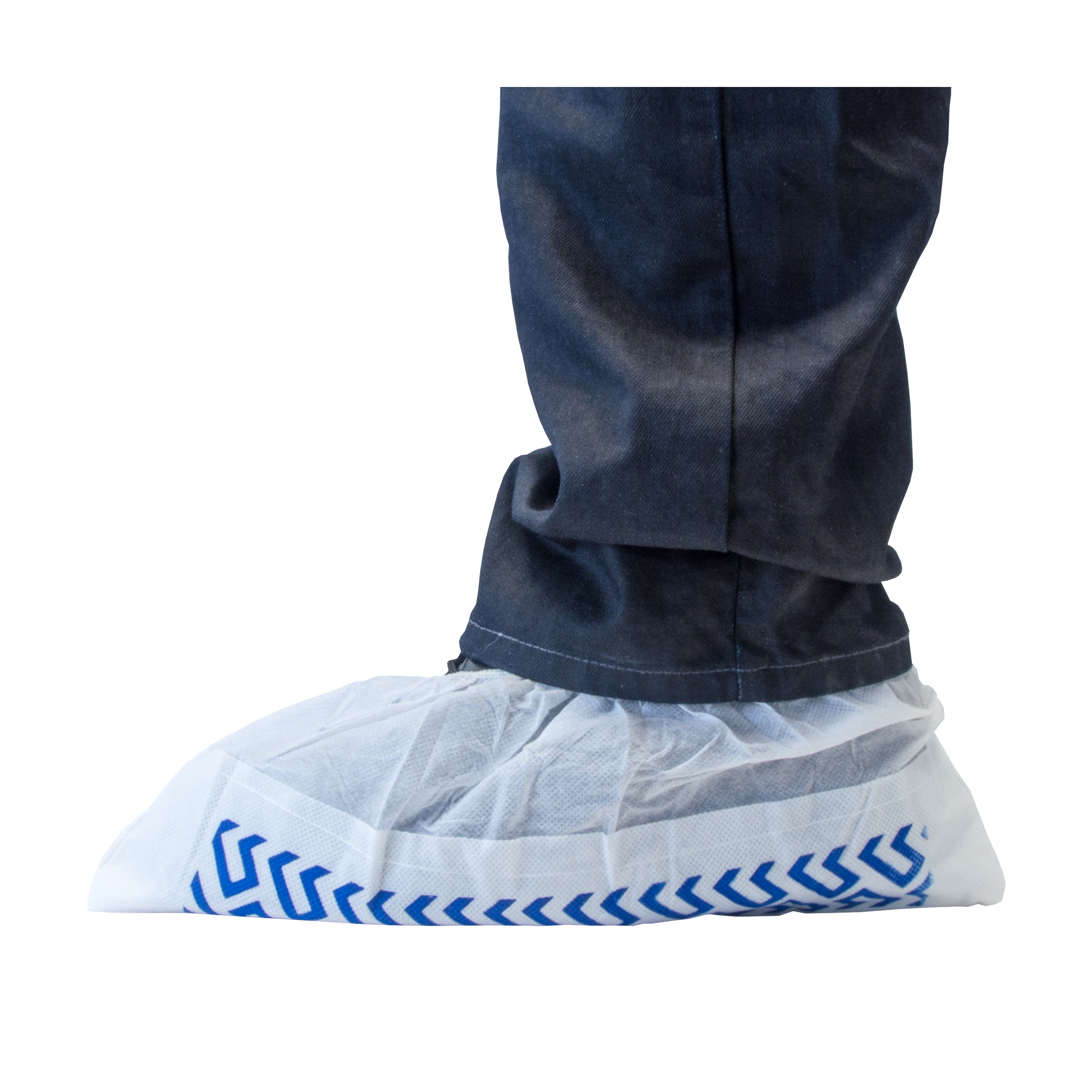 Overschoen PP-PE zwaar WIT/BLAUW